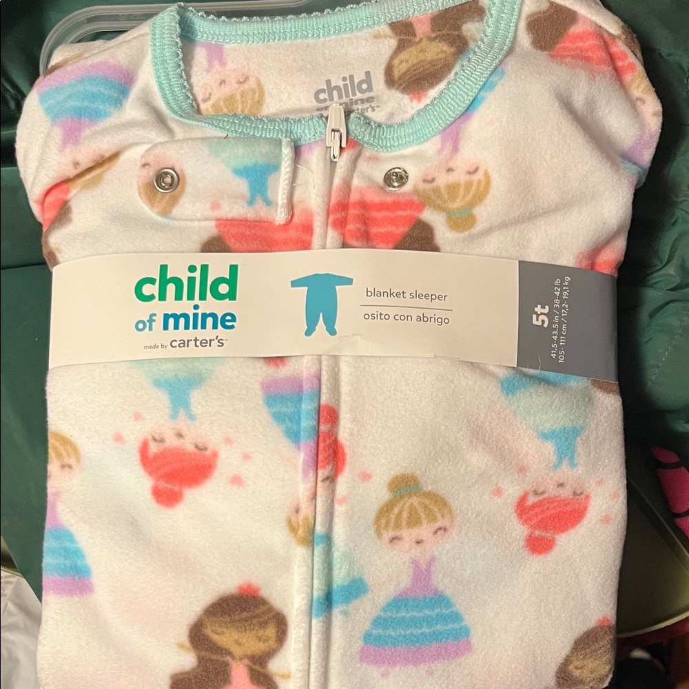 Child of Mine Fleece Sleeper with Colorful Princess Design
